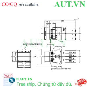Ảnh của Công tắc nút nhấn Omron A16L-JGA-24D-2S