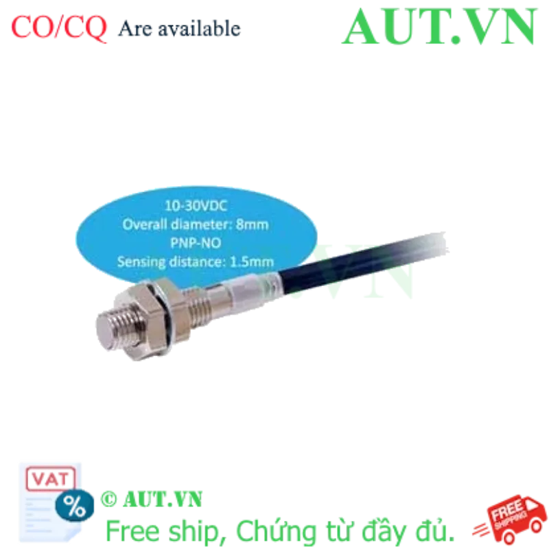Ảnh của Cảm biến tiệm cận Omron E2E-X1R5B1D8 2M - M8, PNP NO, IP69K, Inox 303 Siêu Bền