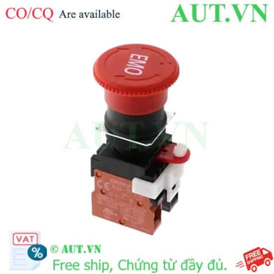 Ảnh của Công Tắc Dừng Khẩn Cấp Omron A22E-M-01-EMO-RD: 1NC, IP65, Nhấn Giữ Xoay Reset