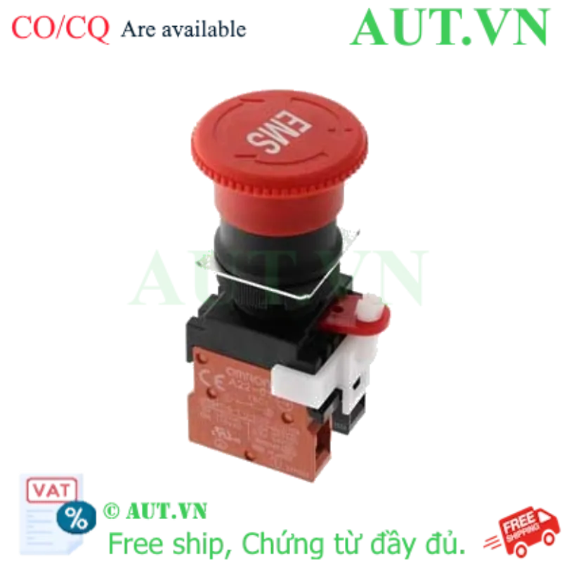 Ảnh của Nút Dừng Khẩn Cấp Omron A22E-M-01-EMS-RD | Đầu Nấm 40mm, 1NC, IP65 - AUT VN