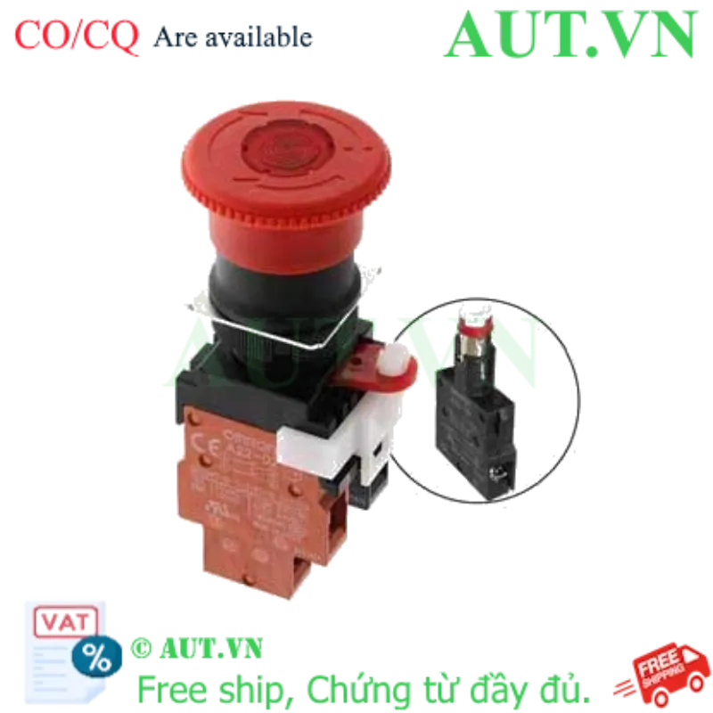 Ảnh của Nút Dừng Khẩn Cấp Omron A22EL-M-12A-02 | 2NC, LED 12V, IP65 - AUT VN