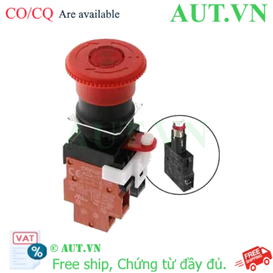 Ảnh của Nút Dừng Khẩn Cấp Omron A22EL-M-12A-11: LED 12V, Phi 40mm, 1NO+1NC - An Toàn Công Nghiệp Chính Hãng AUT VN
