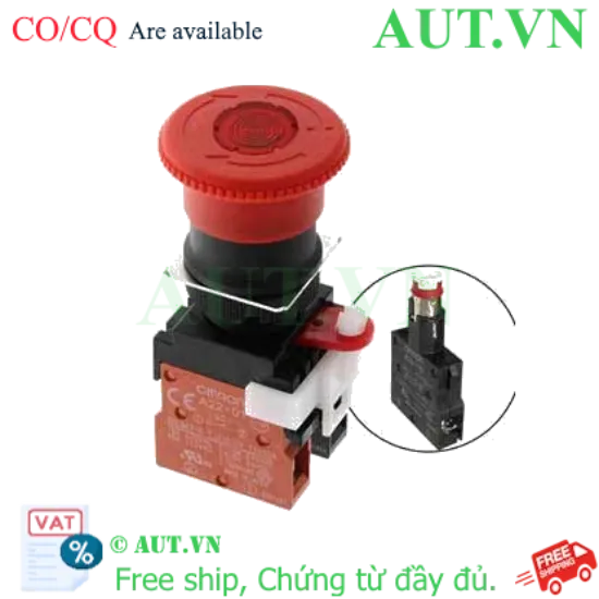 Ảnh của Nút Nhấn Dừng Khẩn Cấp Omron A22EL-M-24A-01 - LED 24V, Tiếp Điểm 1NC, Chuẩn IP65 Chính Hãng AUT VN