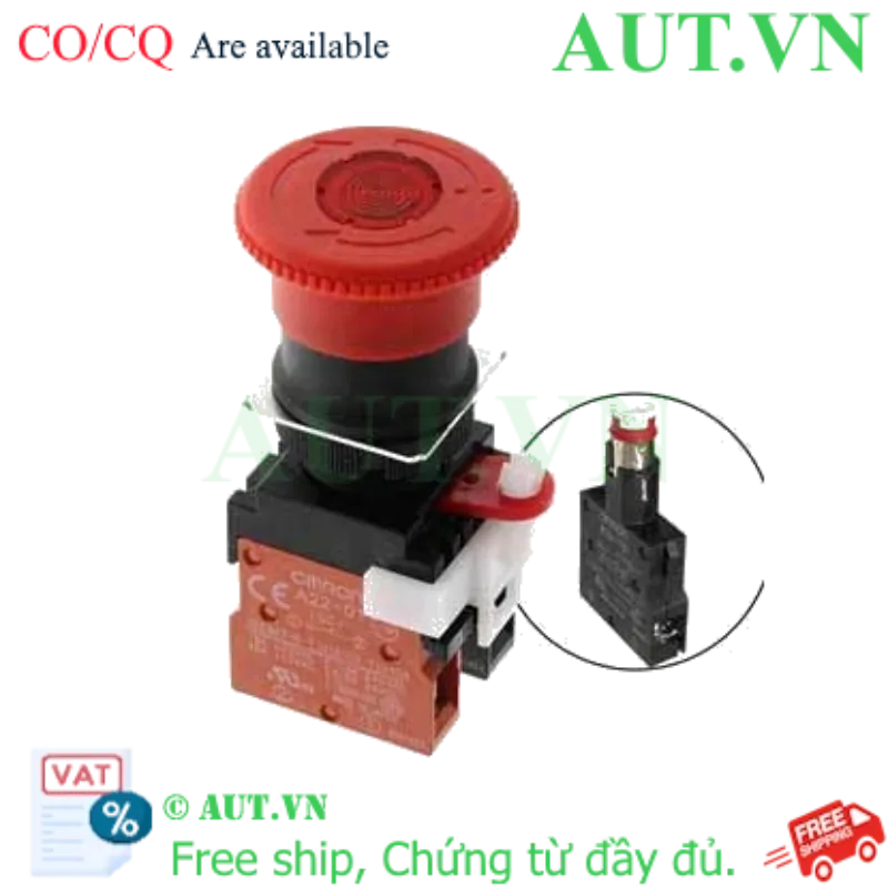 Ảnh của Nút Nhấn Dừng Khẩn Cấp Omron A22EL-M-24A-01 | LED 24V, 1NC, IP65 - AUT VN