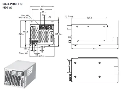 Ảnh của Bộ nguồn xung  Omron S8JX-P60012C