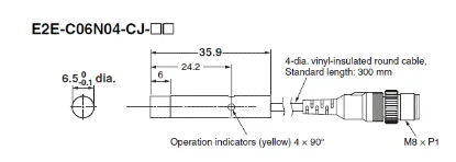 Ảnh của Cảm biến tiệm cận  Omron E2E-C06N04-CJ-C2 0.3M