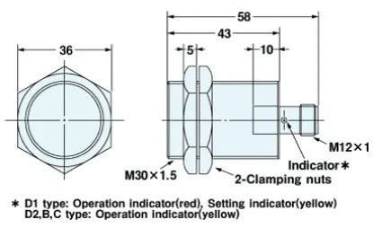 Ảnh của Cảm biến tiệm cận  Omron E2EH-X12D2-M1G