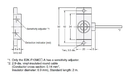 Ảnh của Cảm biến tiệm cận  Omron E2K-F10MC1 2M