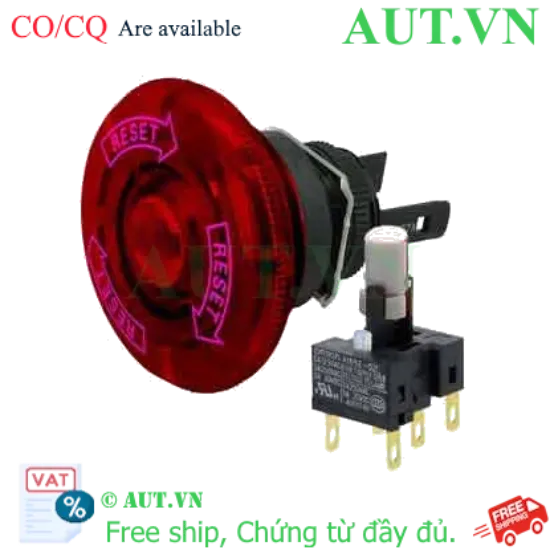 Ảnh của Nút Nhấn Dừng Khẩn Cấp Omron A165E-LM-24D-02-PK | Phi 16mm, LED 24V, Tiếp điểm 2NC
