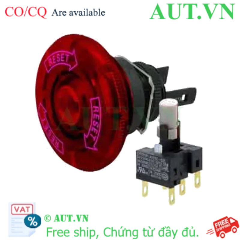 Ảnh của Nút Nhấn Dừng Khẩn Cấp Omron A165E-LM-24D-02-PK | Phi 16mm, LED 24V, 2NC - AUT VN
