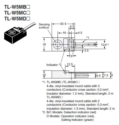 Ảnh của Cảm biến tiệm cận  Omron TL-W5MC2 2M