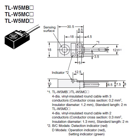 Ảnh của Cảm biến tiệm cận  Omron TL-W5MD15 2M