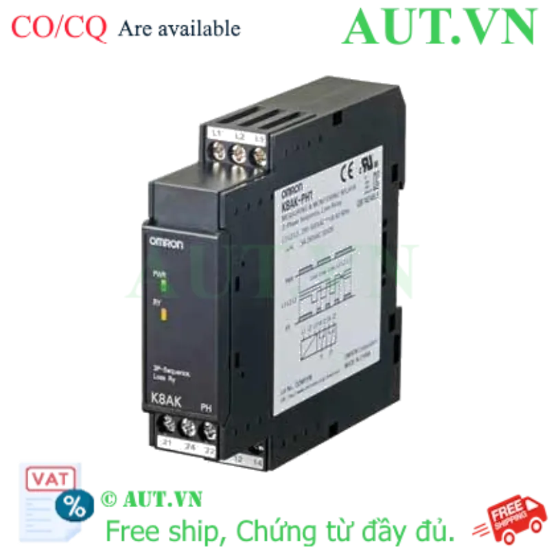 Ảnh của Rơ le bảo vệ pha Omron K8AK-PH1 - Chống Mất Pha, Đảo Pha Siêu Tốc 0.1s | AUT VN