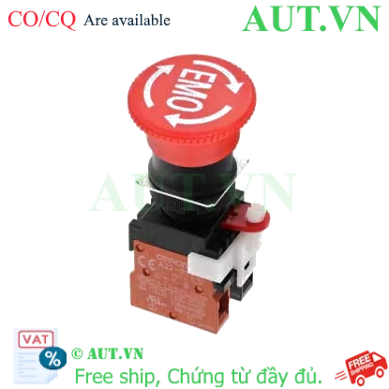 Ảnh của Nút Dừng Khẩn Cấp Omron A22E-M-01-EMO | 1NC, IP65, Đầu Nấm 40mm | AUT VN