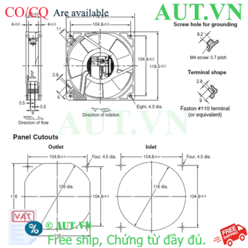Ảnh của Quạt Thông Gió Omron R87F-A1A13HP 100VAC - 120mm, Vòng Bi Siêu Bền, Tản Nhiệt Mạnh