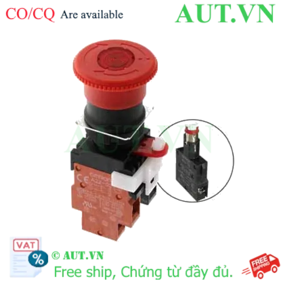 Ảnh của Nút Dừng Khẩn Cấp Omron A22EL-M-24A-02: LED 24V, Tiếp Điểm 2NC, Chống Nước IP65