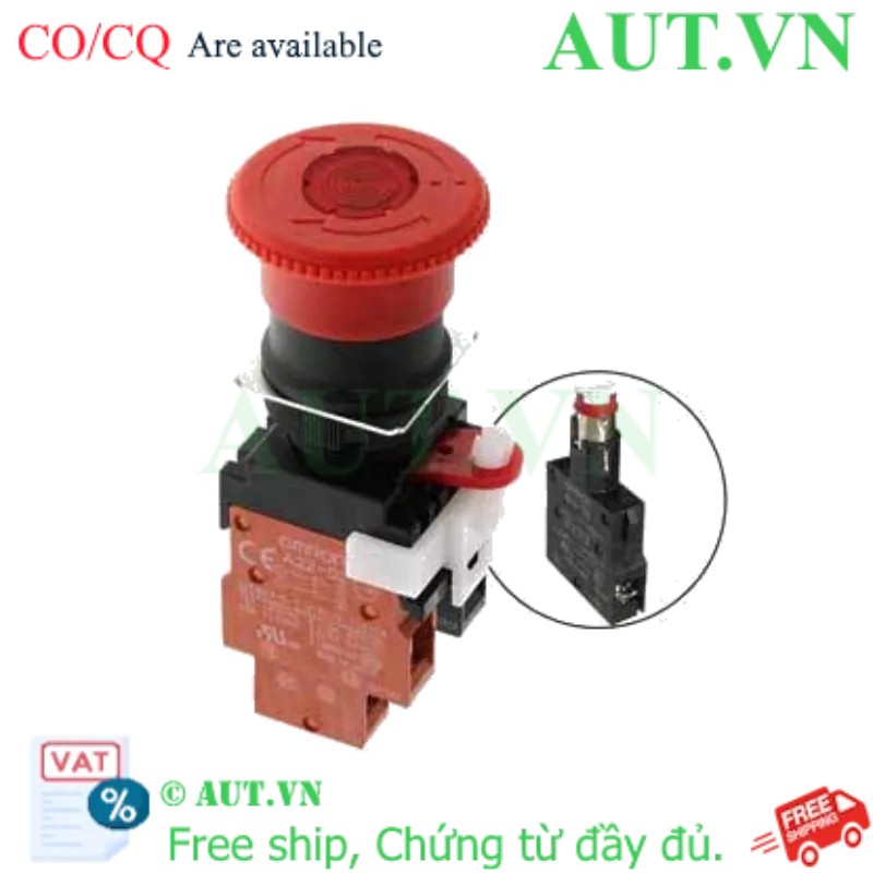 Ảnh của Nút Dừng Khẩn Cấp Omron A22EL-M-24A-02 | Đèn LED 24V, 2NC, IP65