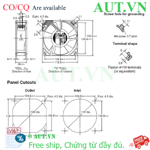 Ảnh của Quạt Thông Gió Omron R87F-A4A15LP 200VAC - 120mm, Vòng Bi Cầu Siêu Bền, Tản Nhiệt Tủ Điện