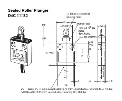 Ảnh của Công tắc hành trình Limit Switch  Omron D4C-1232