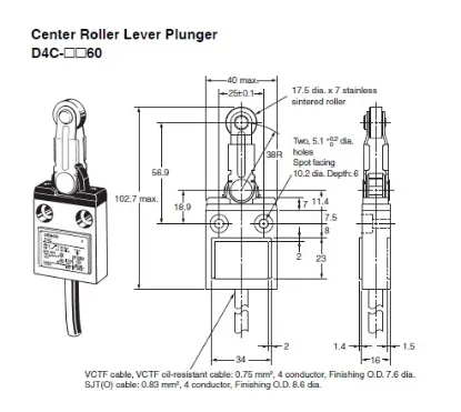 Ảnh của Công tắc hành trình Limit Switch  Omron D4C-1260