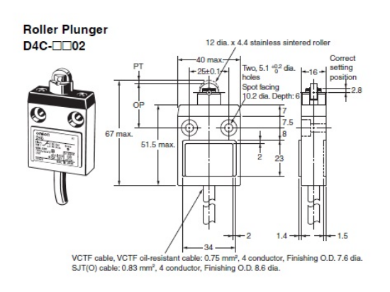 Ảnh của aut.vn Công tắc hành trình Limit Switch  Omron D4C-1702