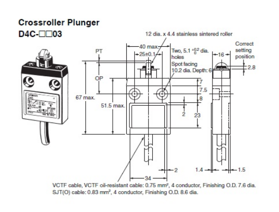 Ảnh của aut.vn Công tắc hành trình Limit Switch  Omron D4C-1703