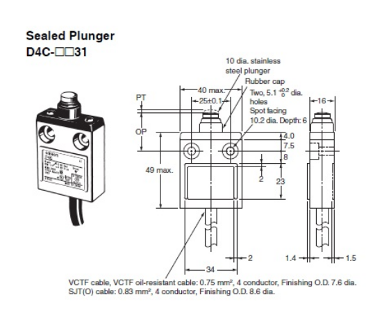 Ảnh của aut.vn Công tắc hành trình Limit Switch  Omron D4C-1731