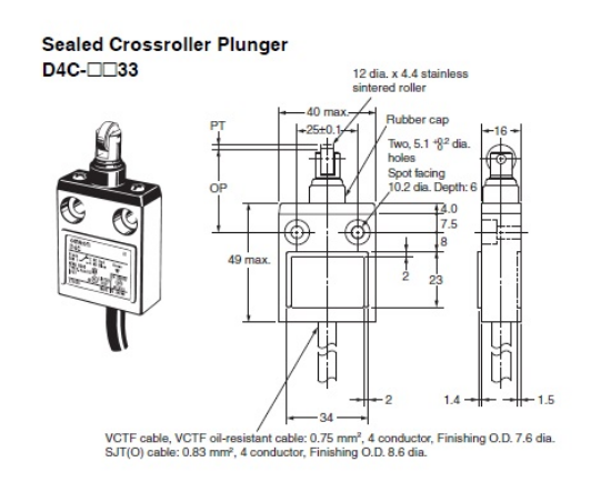 Ảnh của aut.vn Công tắc hành trình Limit Switch  Omron D4C-1733