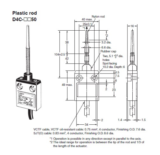 Ảnh của aut.vn Công tắc hành trình Limit Switch  Omron D4C-1750