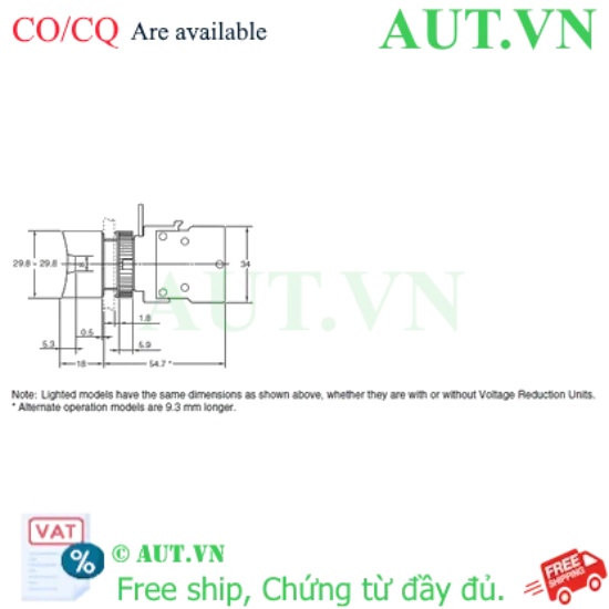 Ảnh của Công tắc nút nhấn Omron A22L-DG-T2-10A