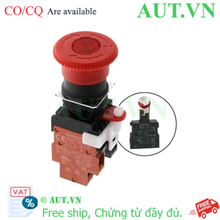 Ảnh của Nút nhấn dừng khẩn cấp Omron A22EL-M-T1-02 | Đầu nấm 40mm, Có đèn 100VAC