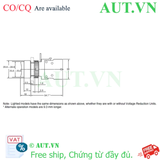 Ảnh của Nút Nhấn Omron A22L-CR-T1-11A - Đỏ, 110VAC, Duy Trì (1NO+1NC), Chống Nước IP65