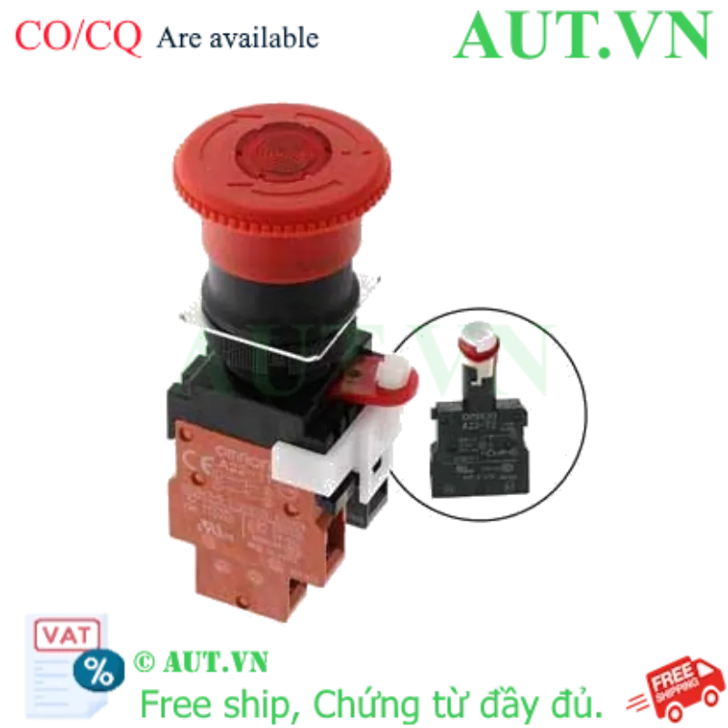 Ảnh của Nút Dừng Khẩn Cấp Omron A22EL-M-T2-11 Có Đèn 200VAC, 1NO+1NC | AUT VN
