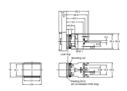 Ảnh của Công tắc nút nhấn  Omron A165L-JYM-5D-2P