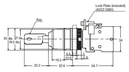 Ảnh của Khóa cửa an toàn  Omron A22TK-2LL-12-K01-SJ