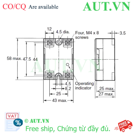 Ảnh của Relay bán dẫn Omron G3NA-D210B-UTU AC100-240