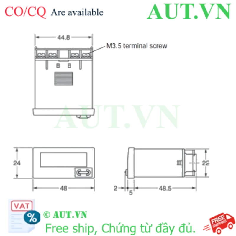 Ảnh của Bộ đếm tổng Omron H7EC-N-B - Hiển thị 8 số LCD, Chuẩn IP66, Chính hãng