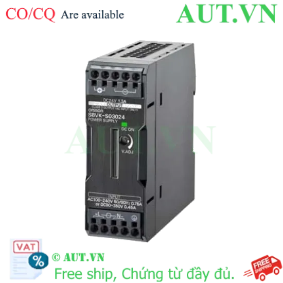 Ảnh của Bộ Nguồn Xung Omron S8VK-S03024 | 24VDC 1.3A 30W | Siêu Mỏng Lắp Ray DIN