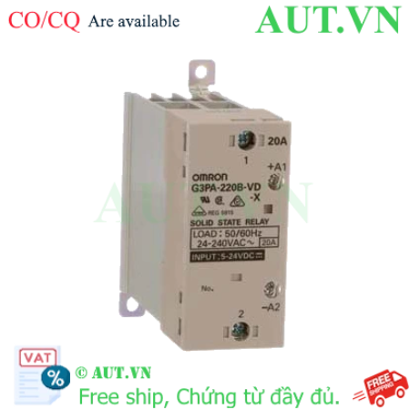 Ảnh của Relay Bán Dẫn Omron G3PA-220B-VD-X: 3 Pha, 20A, Tích Hợp Tản Nhiệt, Chuẩn DIN Rail