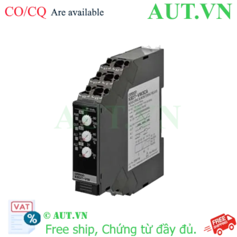 Ảnh của Rơ le Bảo vệ Điện áp Omron K8DT-VW3CD: Chống Quá/Thấp Áp 0-600V AC/DC, Push-In Plus