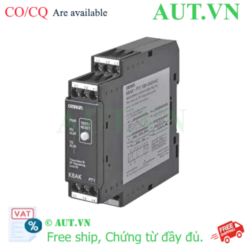Ảnh của Rơ le Bảo vệ Pha & Nhiệt độ Omron K8AK-PT1 (100-240VAC) - Slim 22.5mm, Chống Mất Pha & PTC