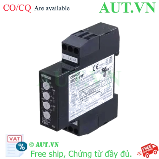 Ảnh của Rơ Le Bảo Vệ Pha Omron K8DS-PM1 - Chống Mất Pha, Đảo Pha, Quá Áp/Thấp Áp (200-240VAC) Chính Hãng AUT VN