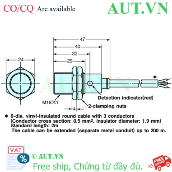 Ảnh của Cảm biến tiệm cận Omron E2F-X5F2 2M