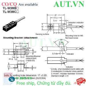 Ảnh của Cảm biến tiệm cận Omron TL-W3MB2 5M - Ngõ ra PNP NC, Cáp 5m, Khoảng cách 3mm