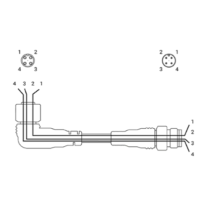 Ảnh của Cable cho cảm biến Autonics C4D4-2