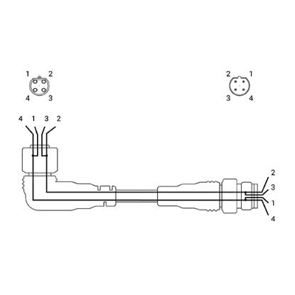 Ảnh của Cable cho cảm biến Autonics C4A4-2