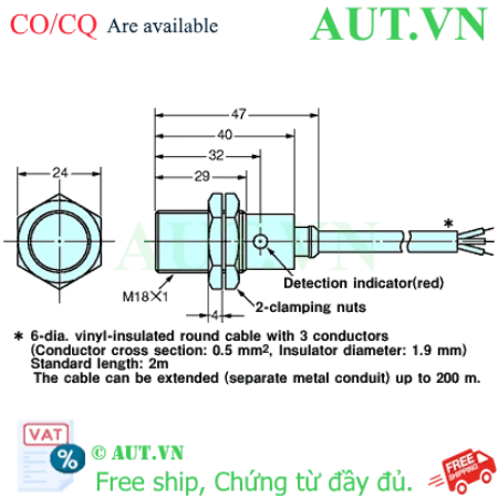 Ảnh của Cảm biến tiệm cận Omron E2F-X5F2 5M