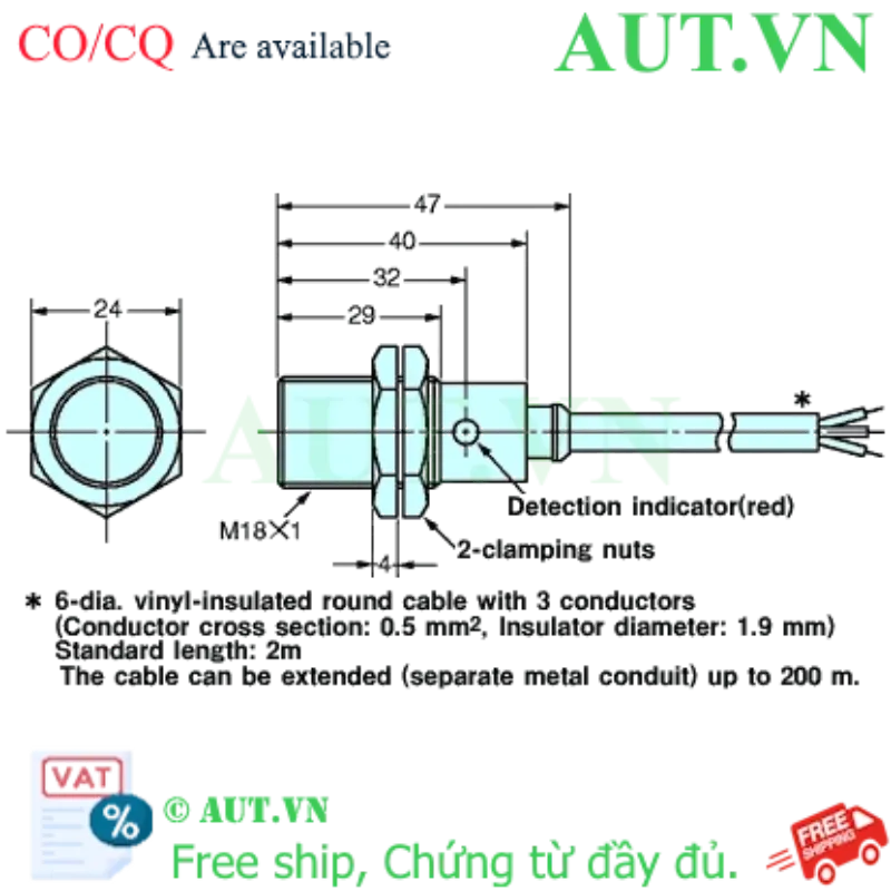 Ảnh của Cảm biến tiệm cận Omron E2F-X5F2 5M