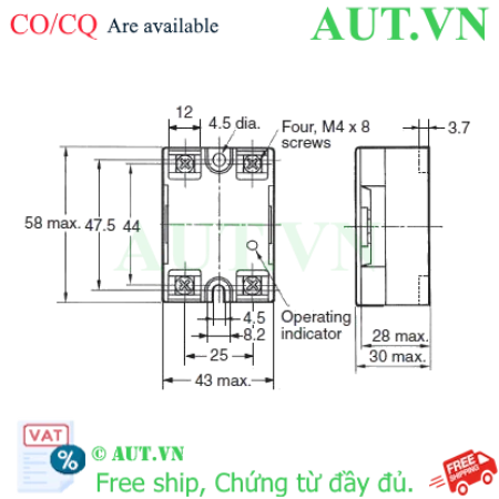 Ảnh của Relay bán dẫn Omron G3NA-410B-UTU DC5-24