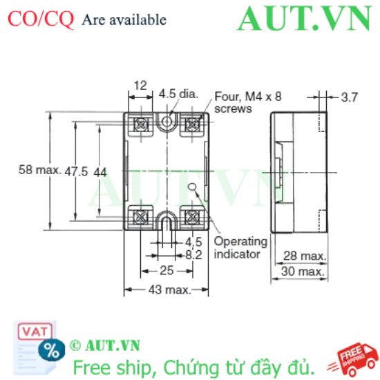 Ảnh của Relay bán dẫn Omron G3NA-410B-UTU DC5-24